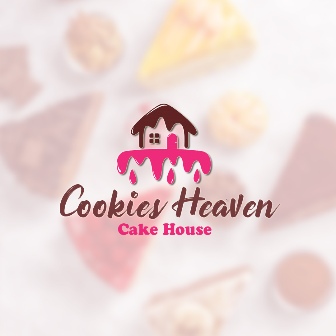 Cookies Heaven Cake House Logo Design – Creative Bakery & Dessert Brand Identity