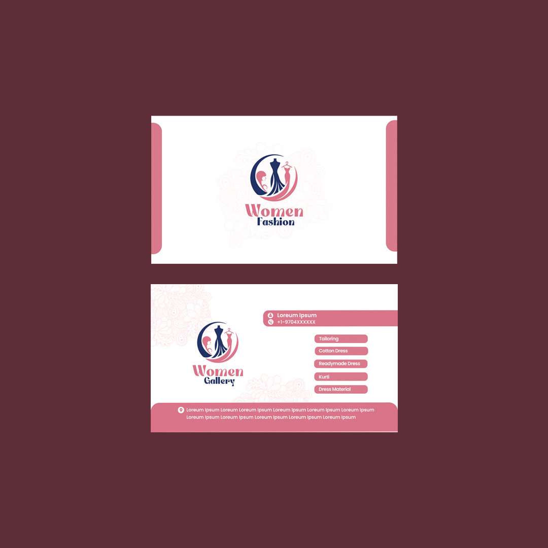 Women Gallery Fashion Boutique Business Card Design